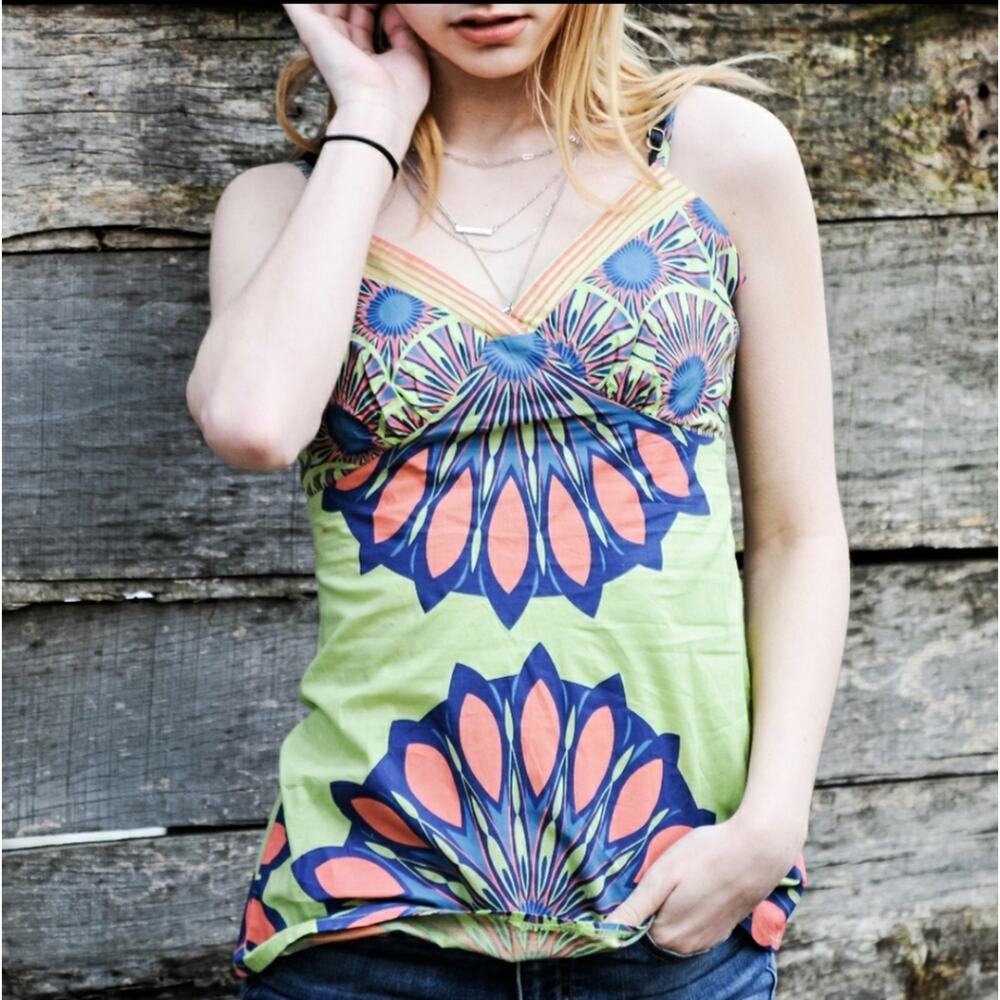 Aryeh babydoll tank floral medallion multicolor large